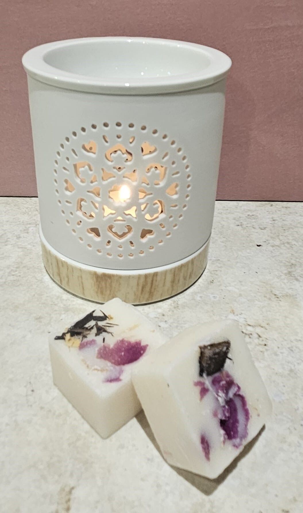 Wax Melt Burner - Ceramic with Mandala cutout