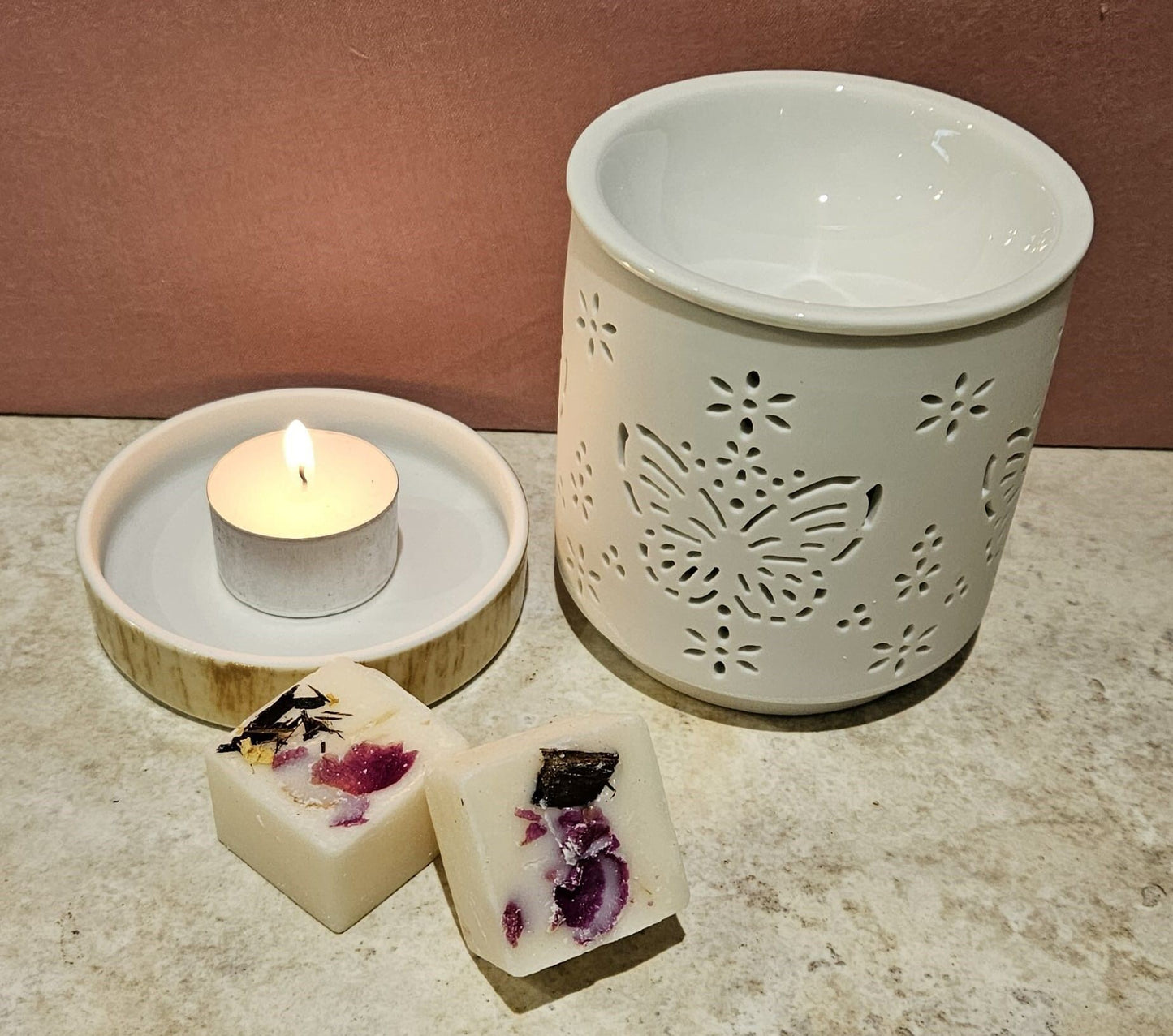 Wax Melt Burner - Ceramic with Butterfly cutout