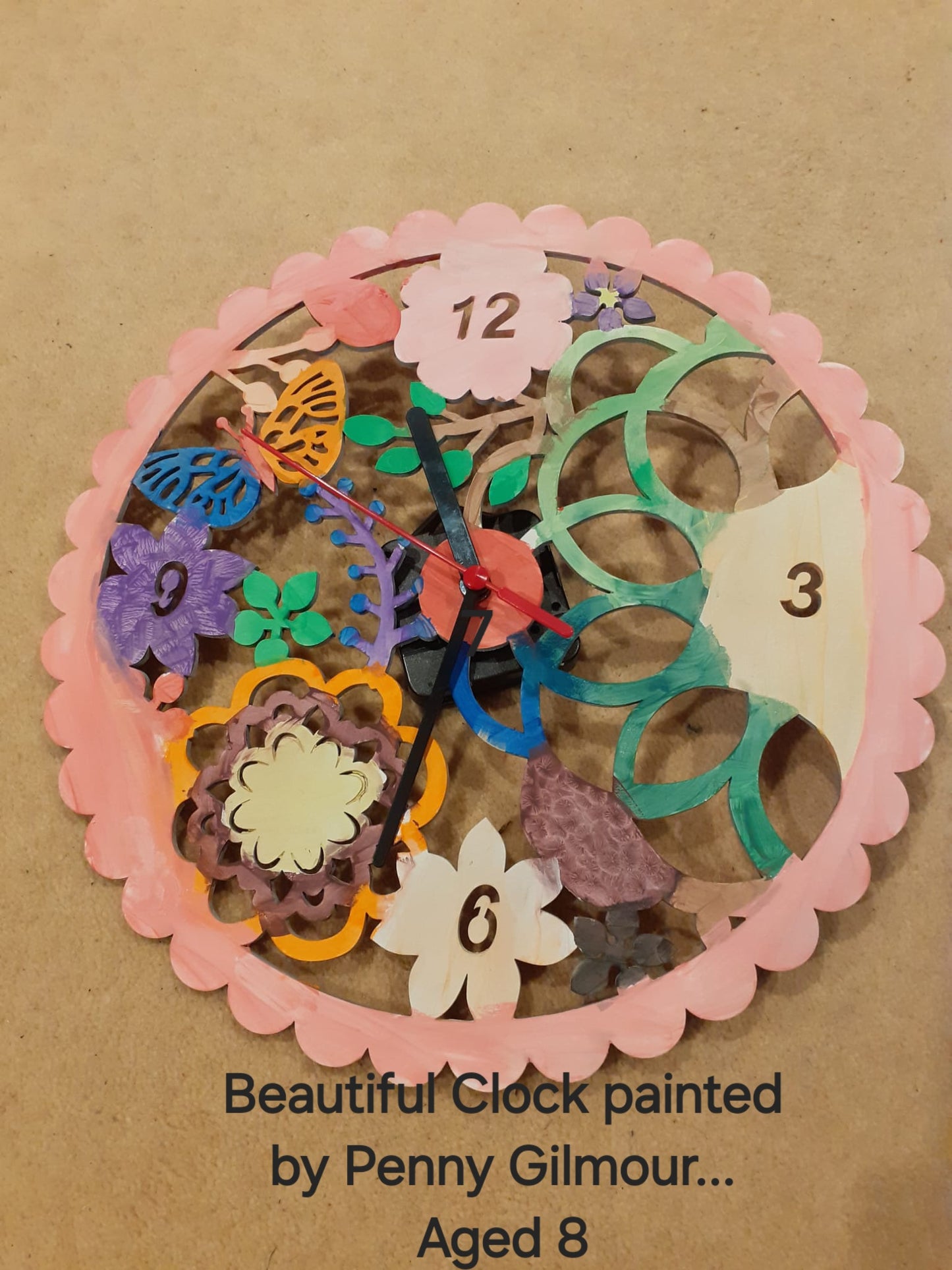 PAINTABLE FLORAL CLOCK