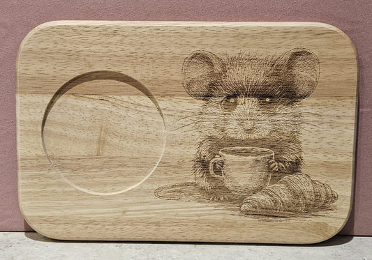 MUG BOARD - Hevea Wood Laser engraved Mug Board - Mouse