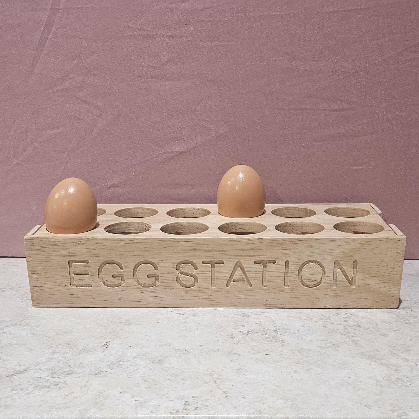 Hevea Wood Egg Station Storage unit