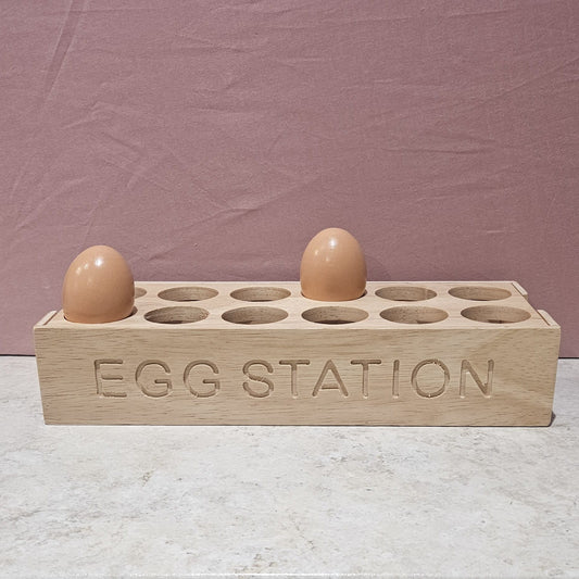 Hevea Wood Egg Station Storage unit