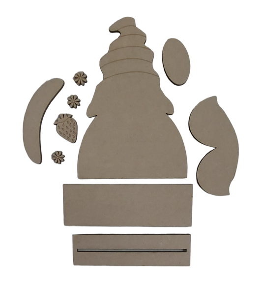 PAINTABLE MDF BLANK KIT - Strawberry standing Gnome Gonk