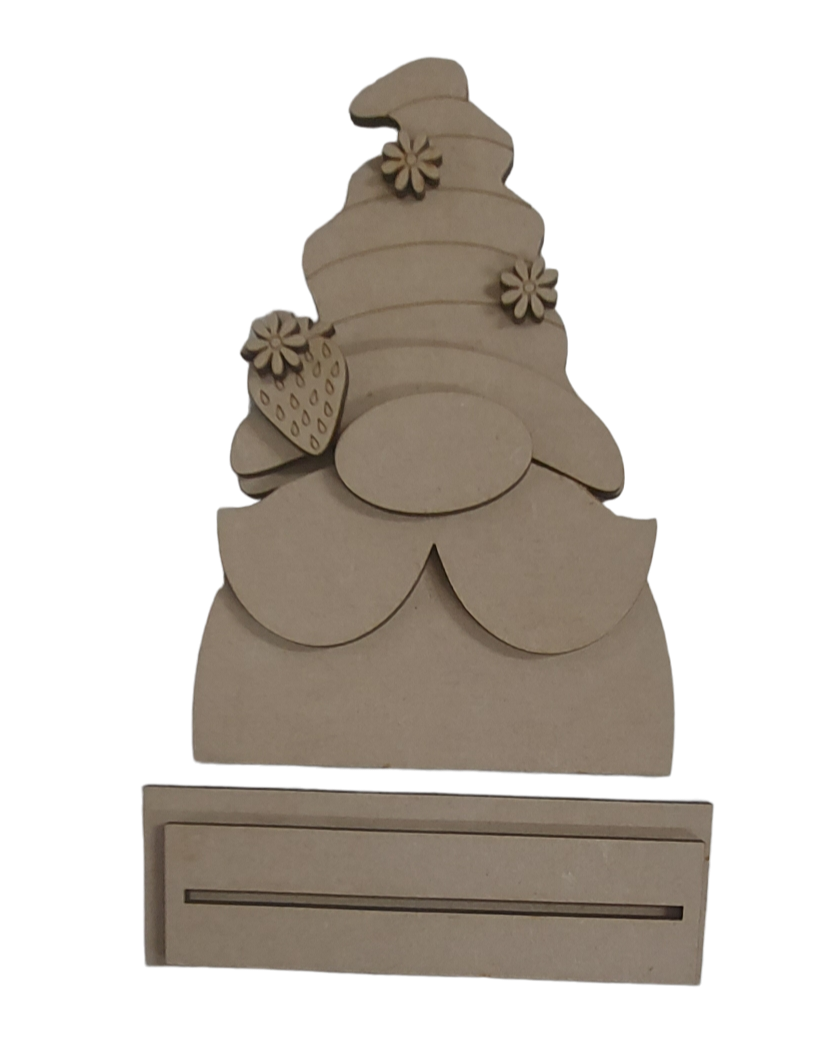 PAINTABLE MDF BLANK KIT - Strawberry standing Gnome Gonk