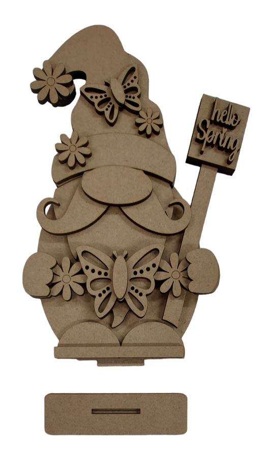 PAINTABLE MDF BLANK 3D KIT - Spring Gonk Gnome