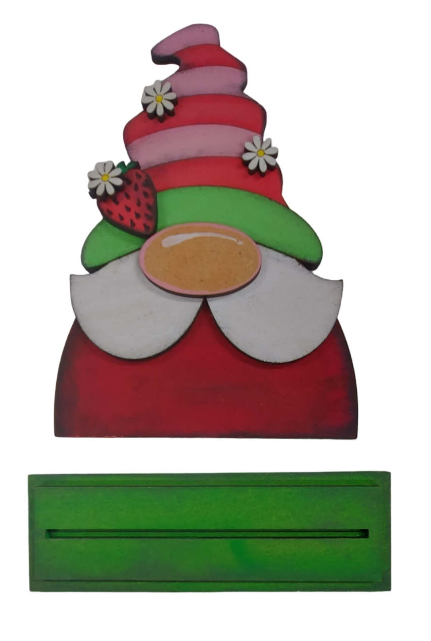 PAINTABLE MDF BLANK KIT - Strawberry standing Gnome Gonk