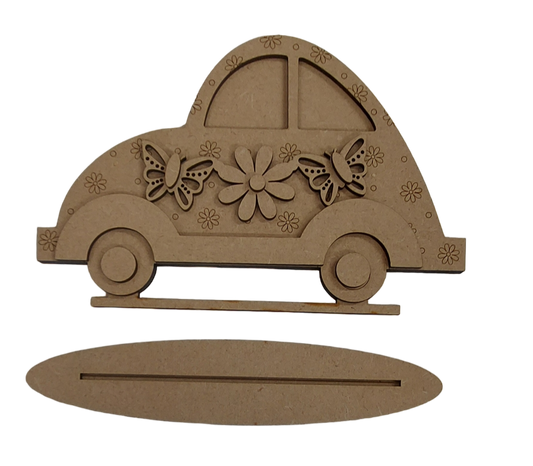 PAINTABLE MDF BLANK KIT - Spring Butterfly Car Shelf Sitter Lrg