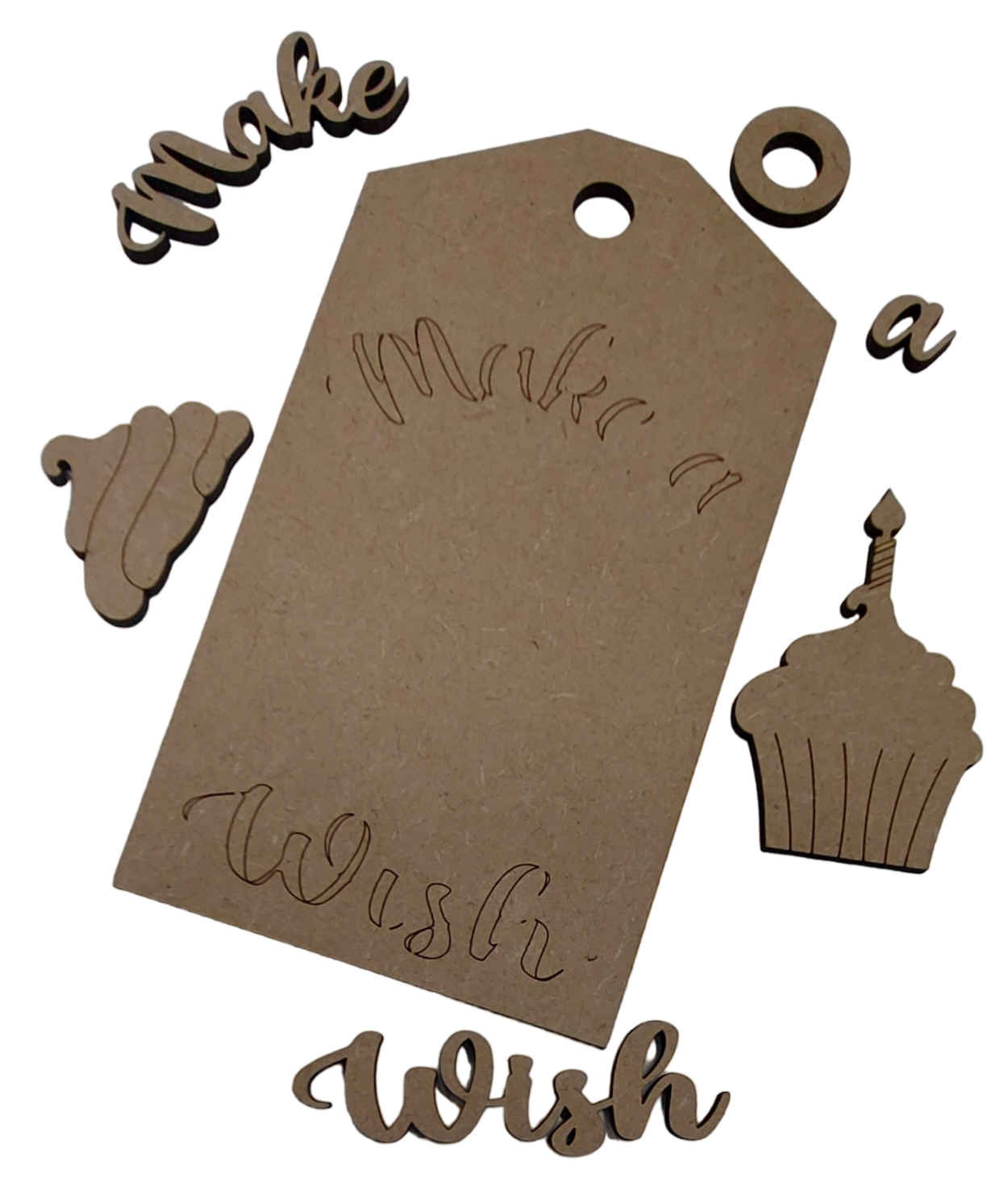 PAINTABLE BLANK MDF KIT - Make a Wish Tag