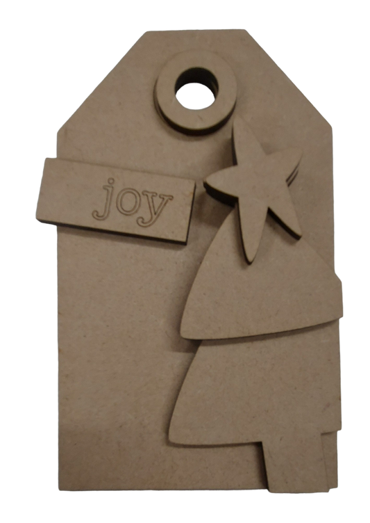 PAINTABLE MDF BLANK KIT - Christmas Ornament - Large Tree Tag