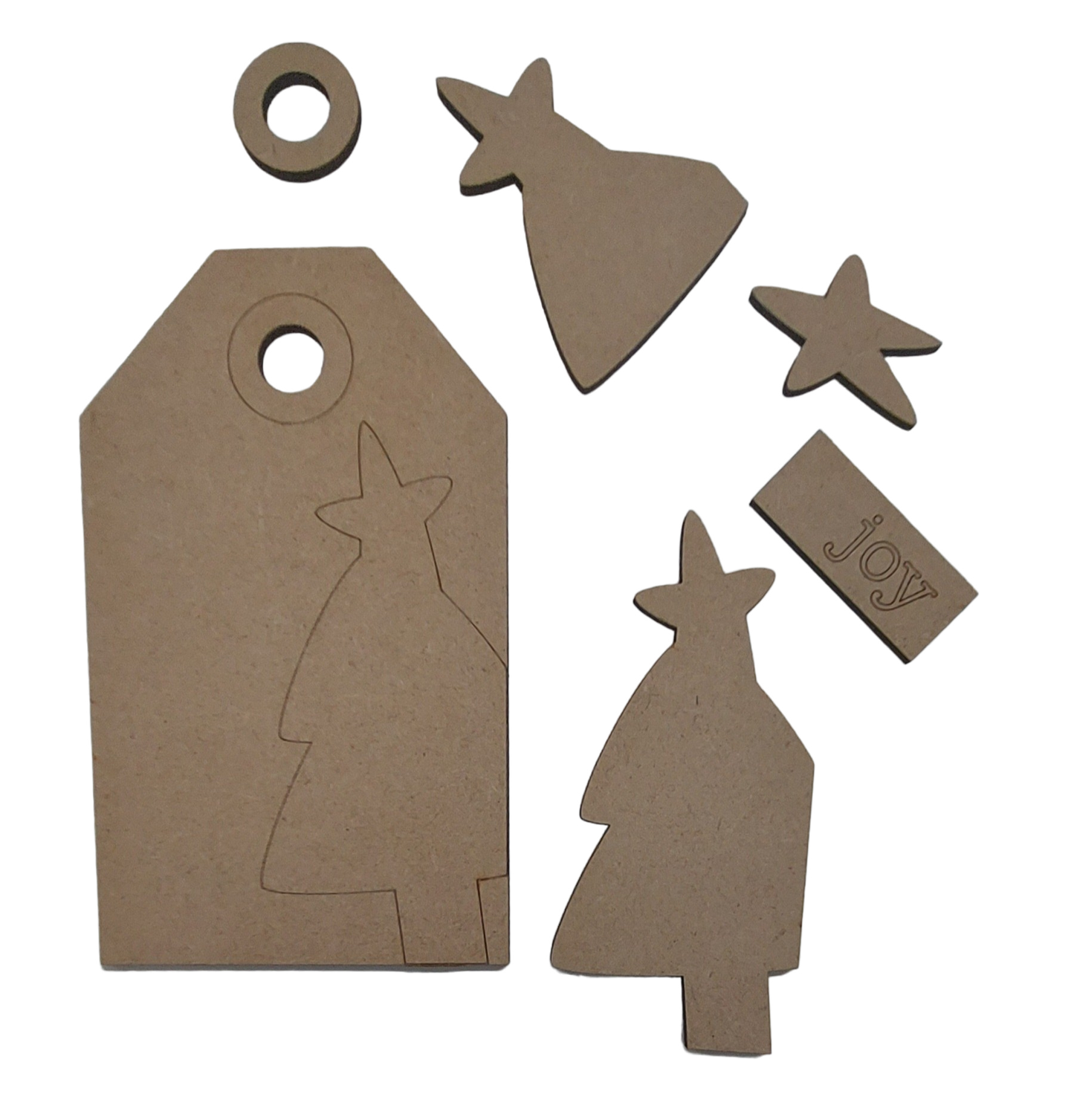 PAINTABLE MDF BLANK KIT - Christmas Ornament - Large Tree Tag