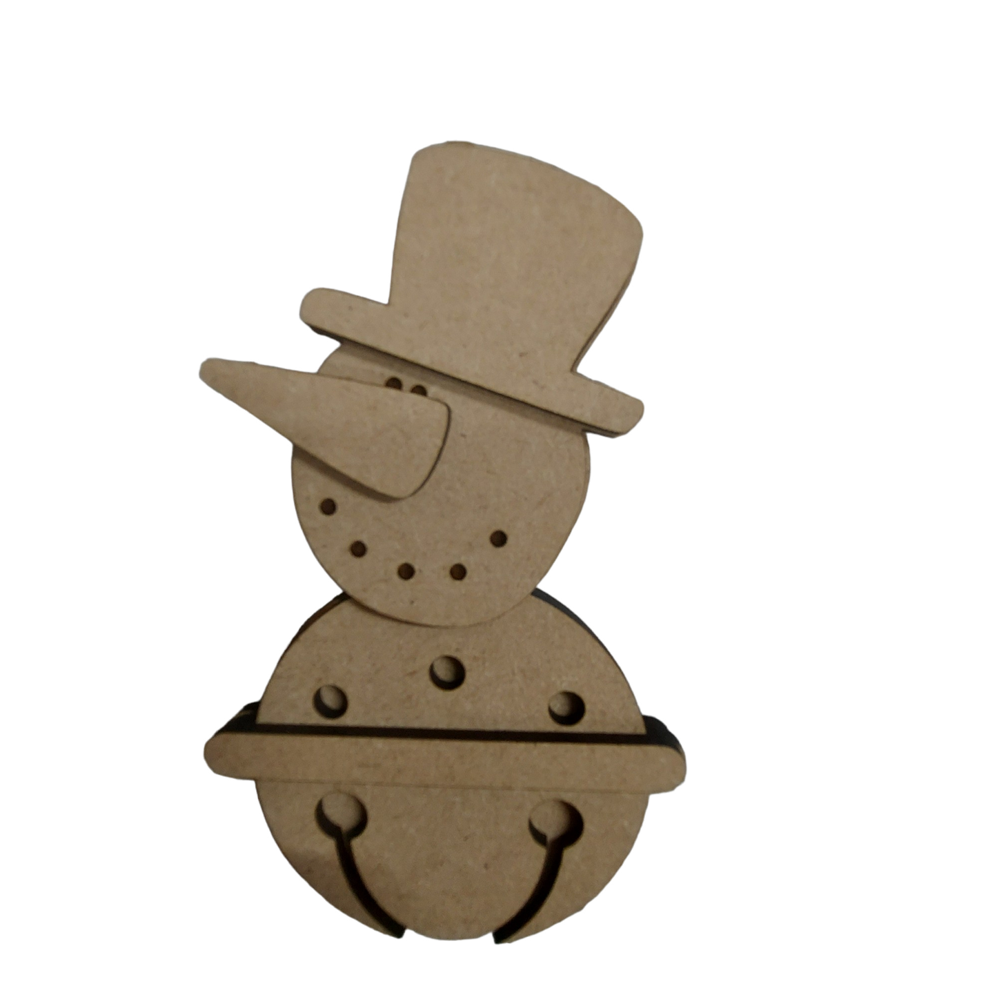 PAINTABLE MDF BLANK KIT - Christmas Hanging Ornament -Snowman Bell