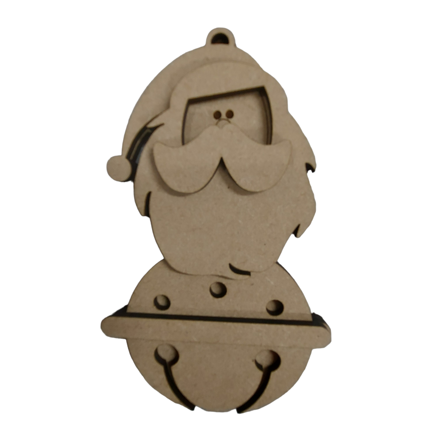 PAINTABLE MDF BLANK KIT - Christmas Hanging Ornament -Santa Bell