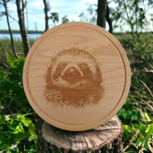 Beech Chopping Board 300mm diameter - Sloth