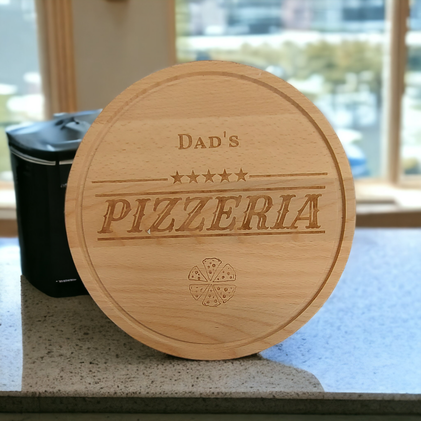 Beech Chopping Board 300mm diameter - Dad's Pizzeria