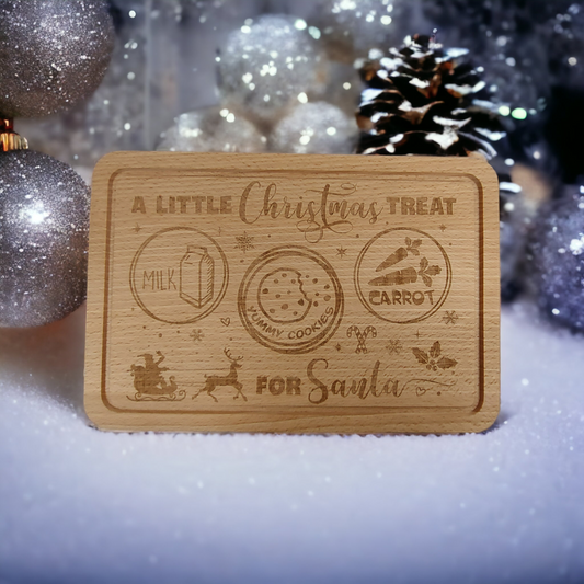 Beech Chopping Board Medium Rectangle  - engraved Christmas Treats for Santa