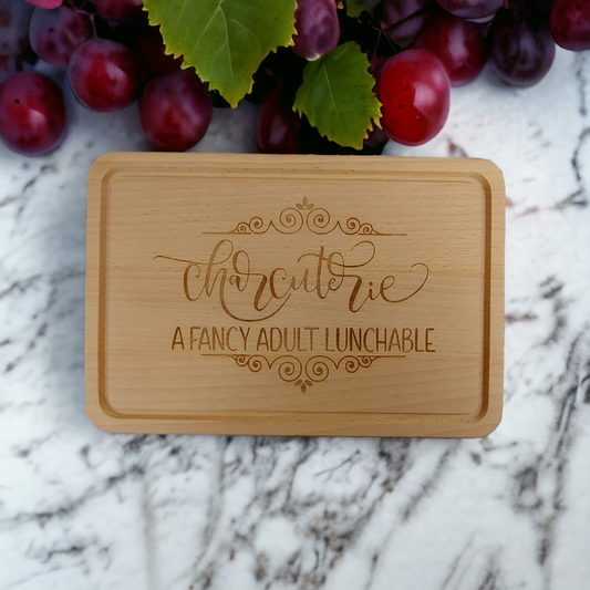 Beech Chopping Board Medium Rectangle  - engraved Charcuterie A Fancy Adult Lunchable