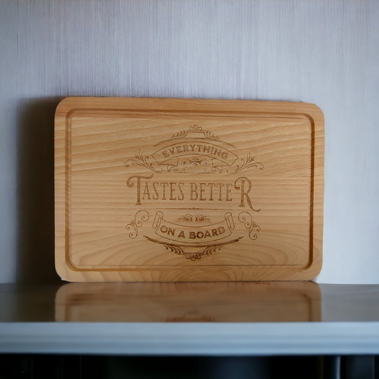 Beech Chopping Board Medium Rectangle  - engraved Everything Tastes Better on a Board