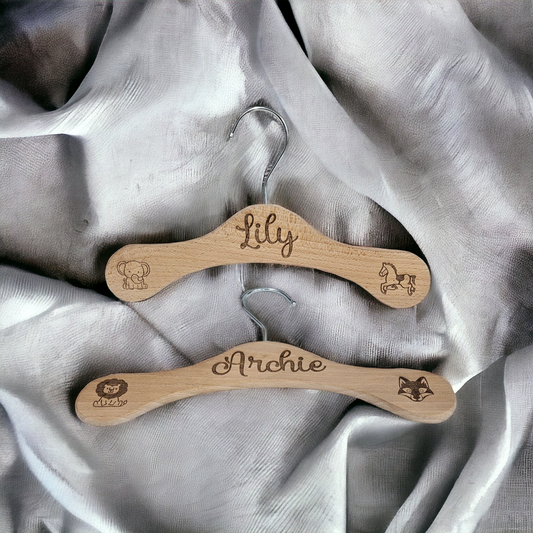 Personalised Beech childrens Hangers