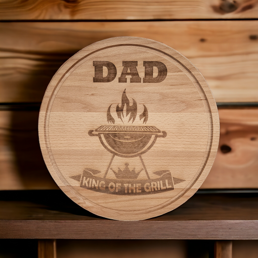 Beech Chopping Board - engraved DAD King of the grill