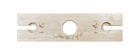 2 person Wine / Glasses Holder - Just the 2 of Us