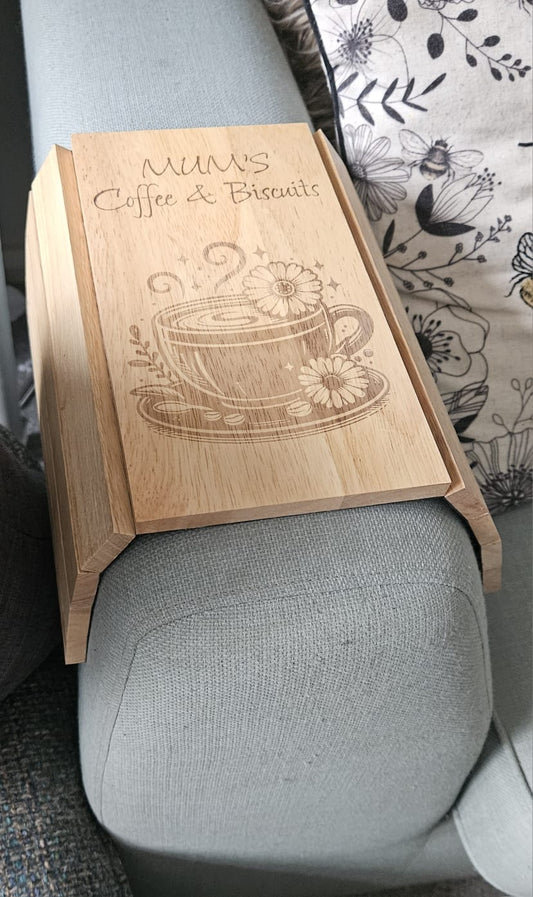 Personalised Flexible Sofa Tray - Mum's Coffee & Biscuits
