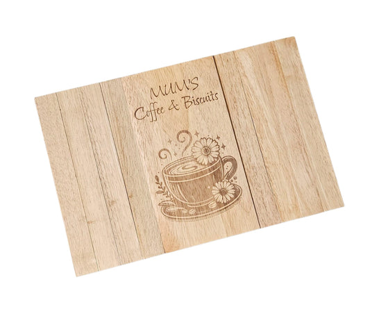 Hevea Wooden Flexible Sofa Tray - Mum's Coffee & Biscuits