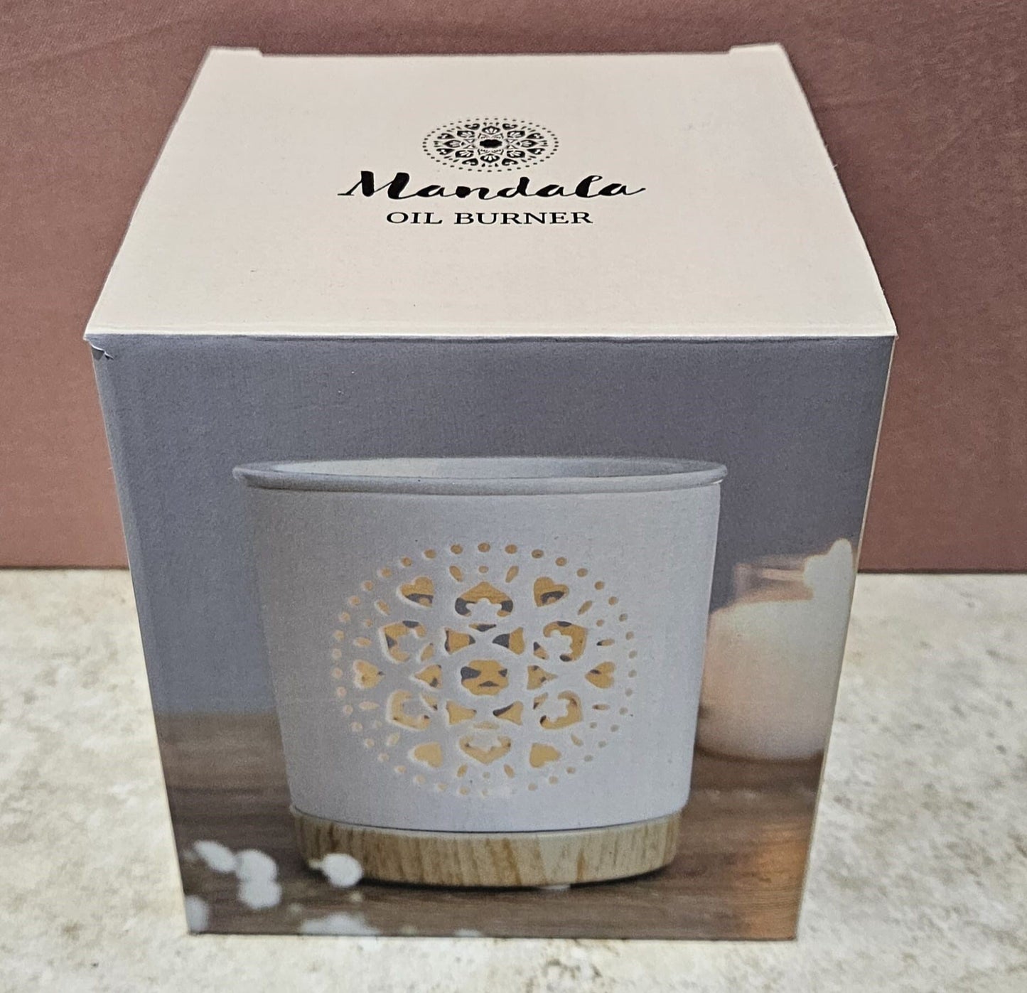 Wax Melt Burner - Ceramic with Mandala cutout