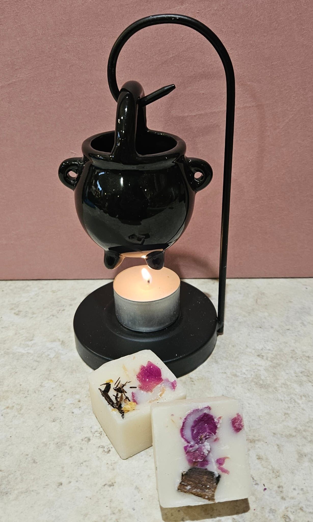 Wax Melt Burner - Hanging Cauldron - Black