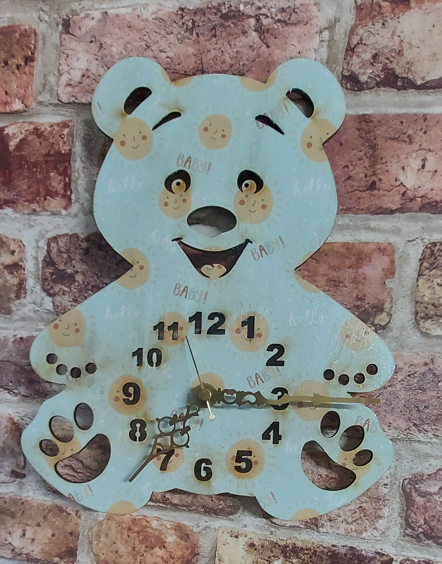 PAINTABLE TEDDY CLOCK