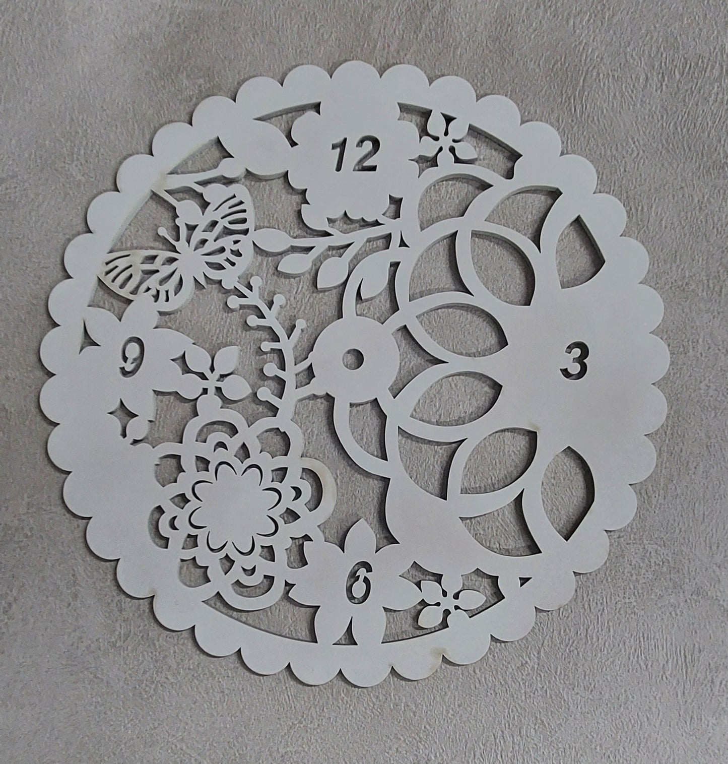 PAINTABLE FLORAL CLOCK