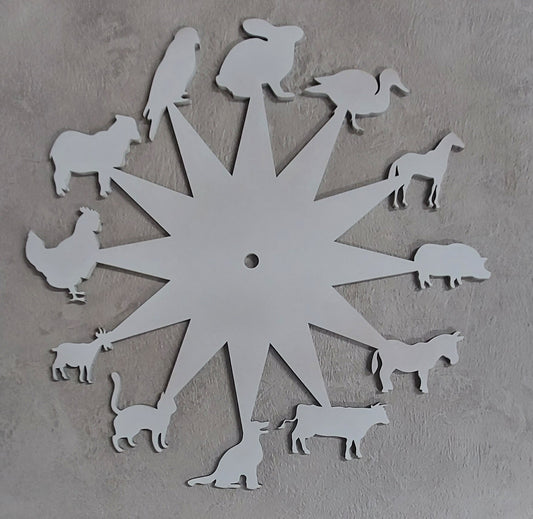 PAINTABLE ANIMALS CLOCK