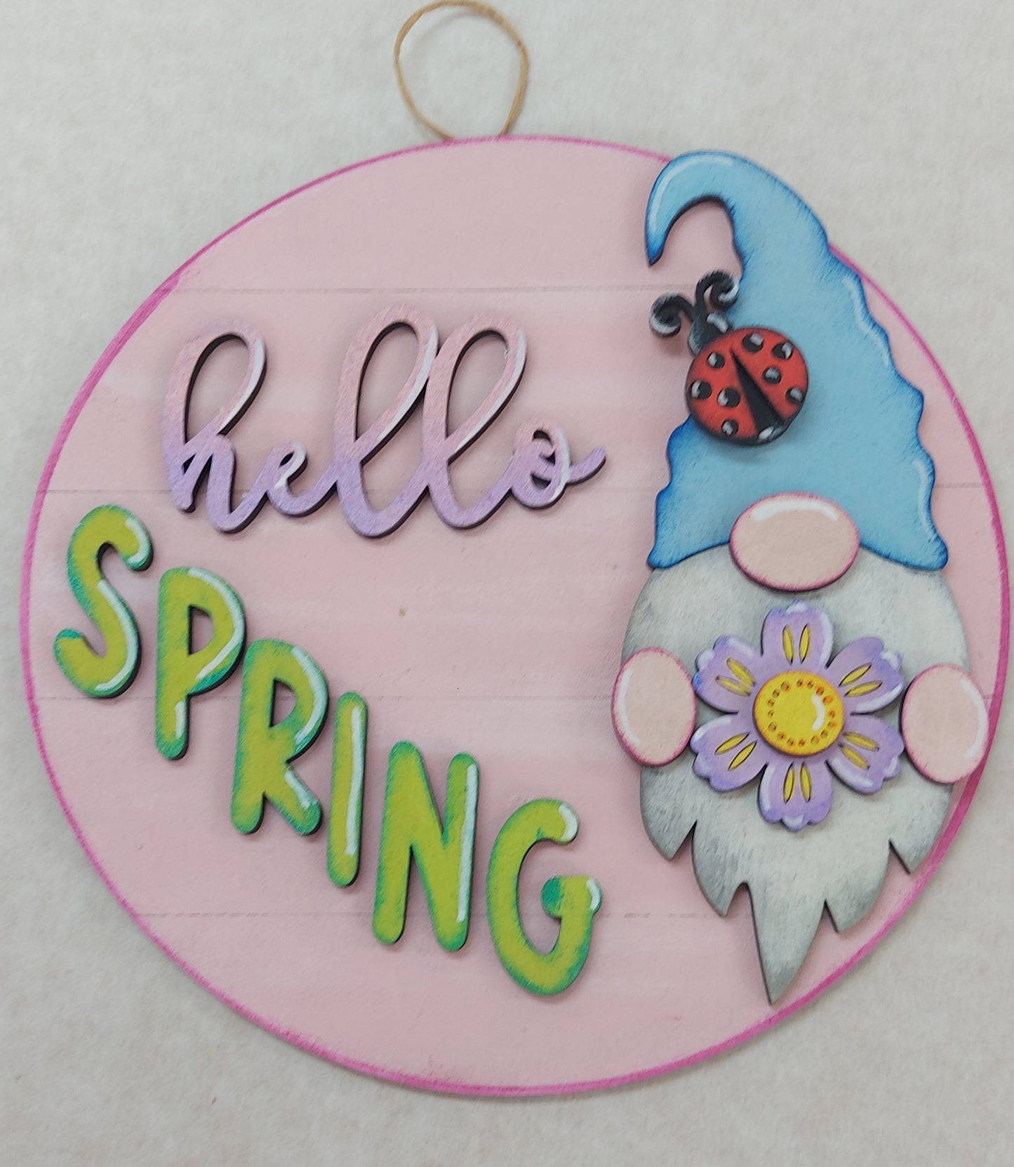 Paintable MDF Blank Kit - Hello Spring Gonk Sign - Small