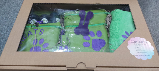 ULTIMATE DOG WALKING GIFT SET GREEN/PURPLE