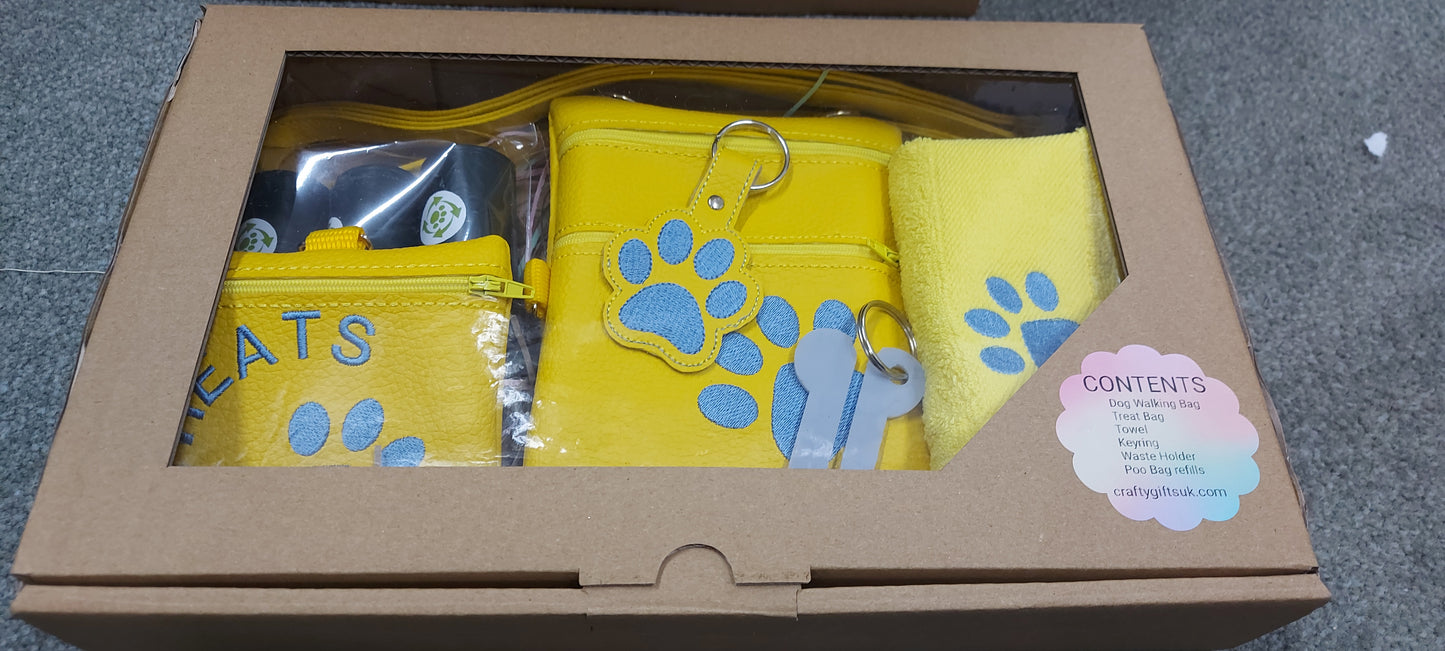 ULTIMATE DOG WALKERS GIFT SET YELLOW/PPALE BLUE