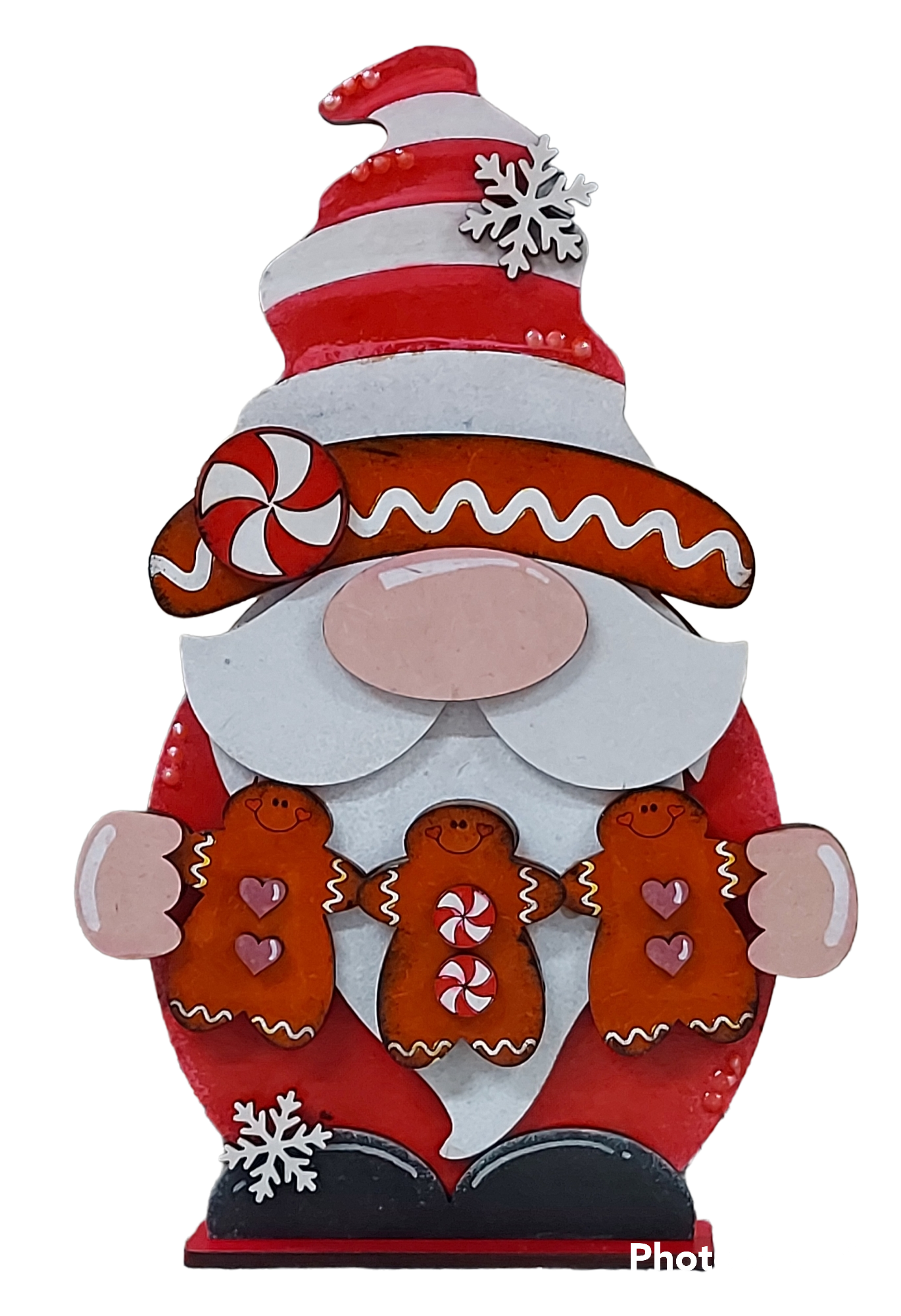 PAINTABLE GINGERBREAD SANTA GONK -Christmas ornament