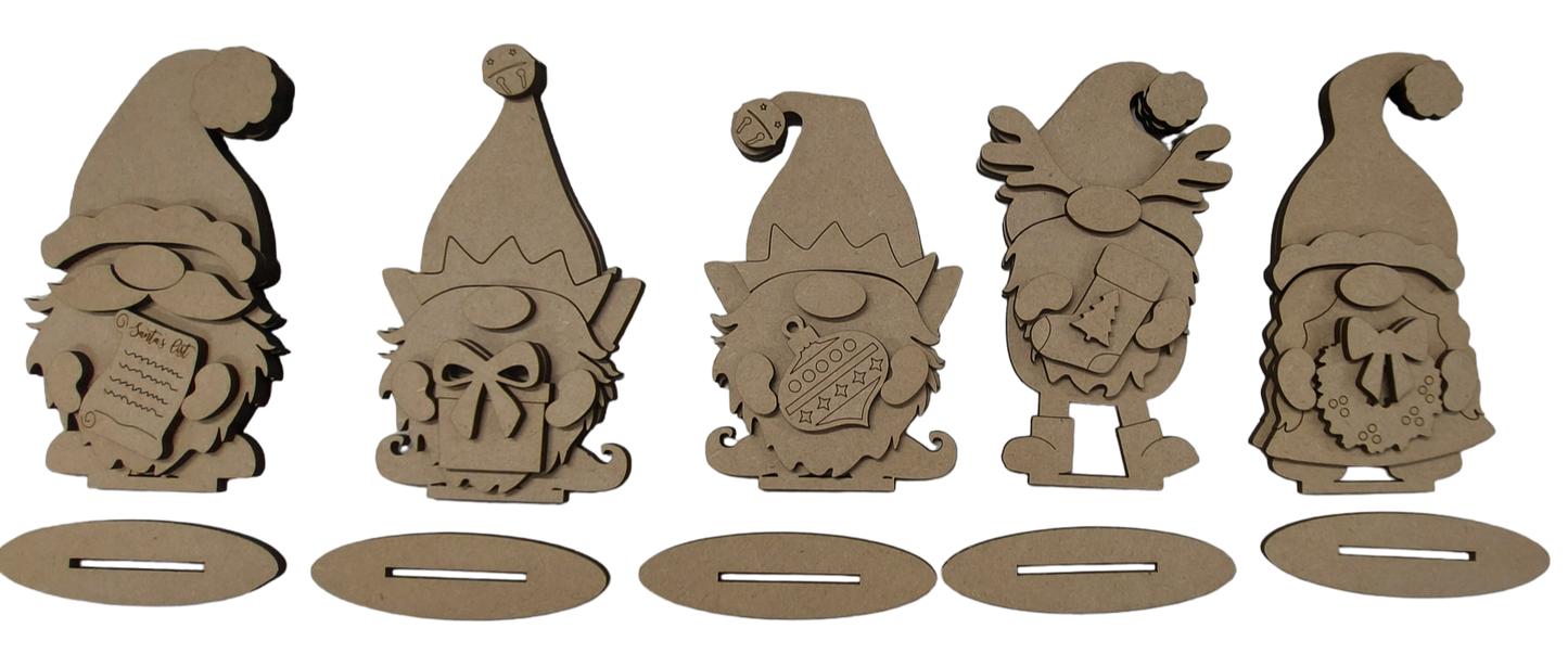 PAINTABLE SET OF 5 GONKS