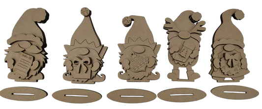 PAINTABLE SET OF 5 GONKS