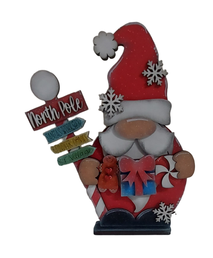 PAINTABLE NORTH POLE SANTA GONK. Christmas Ornament