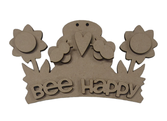 PAINTABLE MDF BLANK KIT - Bee Happy