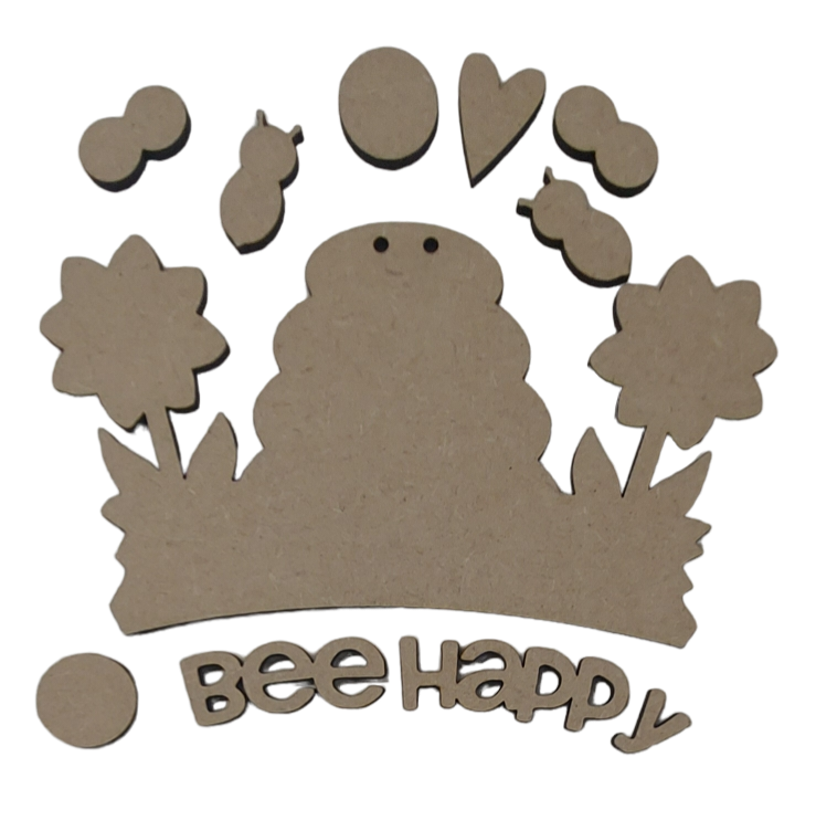 PAINTABLE MDF BLANK KIT - Bee Happy