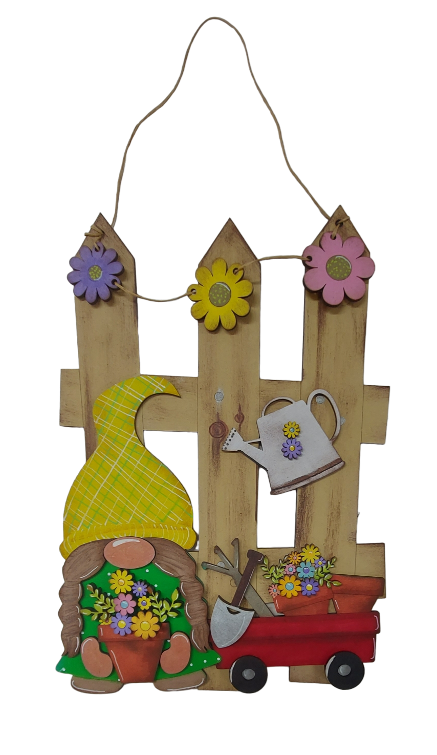 PAINTABLE Hanging Springtime Gonk / Gnome Fence