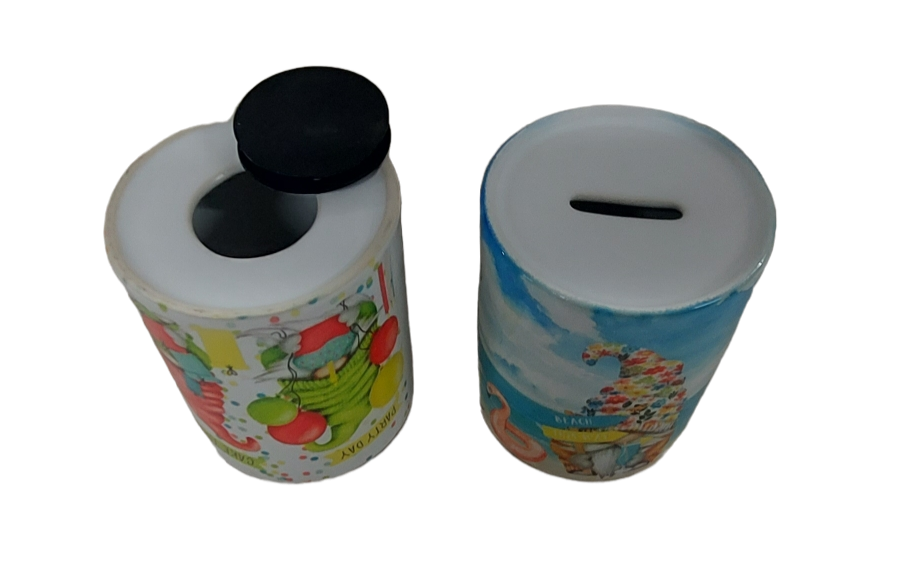 Money Box / Piggy Bank with Gnomes / Gonks Partying