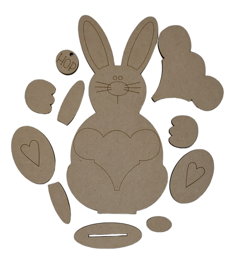 PAINTABLE MDF EASTER BUNNY KIT