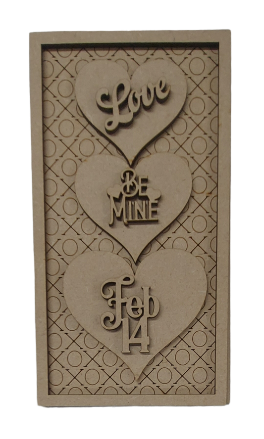 PAINTABLE MDF VALENTINE SMALL SIGN