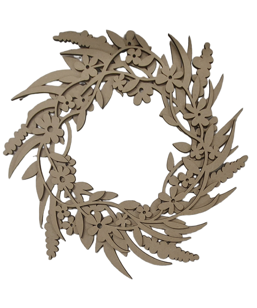 PAINTABLE MDF FLORAL WREATH KIT