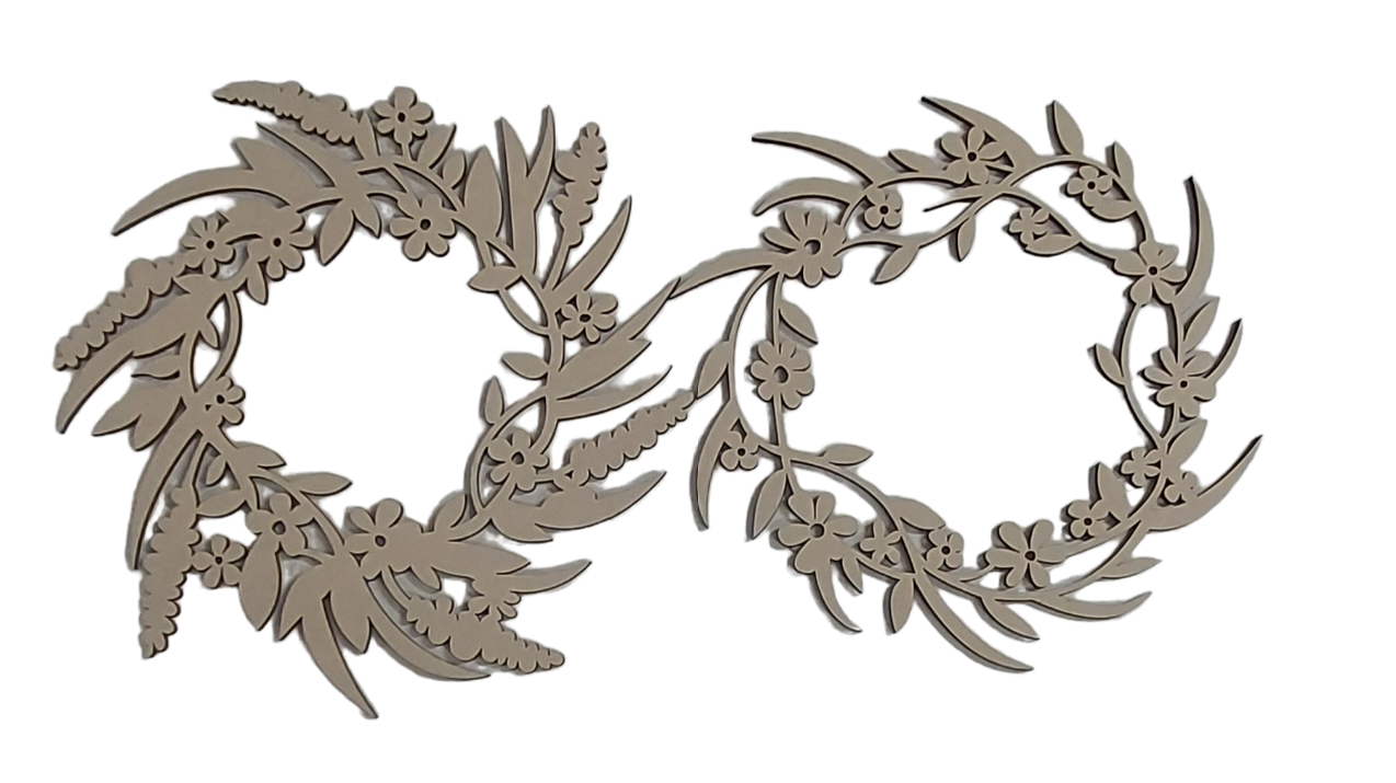 PAINTABLE MDF FLORAL WREATH KIT