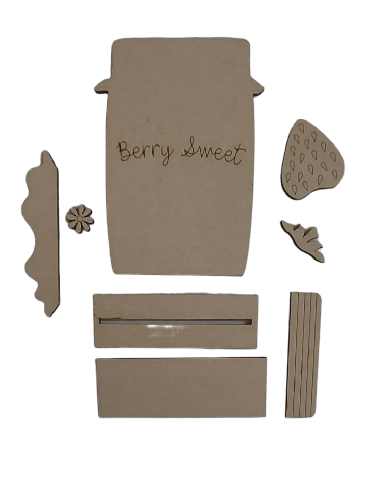 PAINTABLE MDF BLANK KIT - Standing Berry Jam Jar