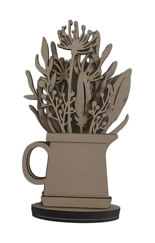 PAINTABLE MDF JUG OF FLOWERS - MOTHERS DAY GIFT