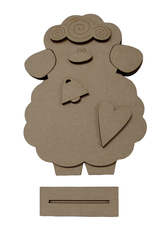 PAINTABLE MDF BLANK KIT - SHEEP Large