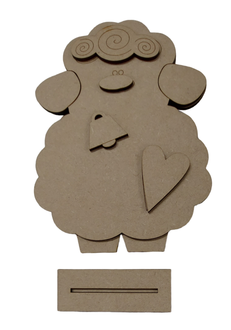 PAINTABLE MDF BLANK KIT - SHEEP Small